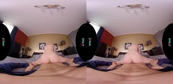  VRHUSH Charlie Red riding her stepfathers big cock in virtual reality